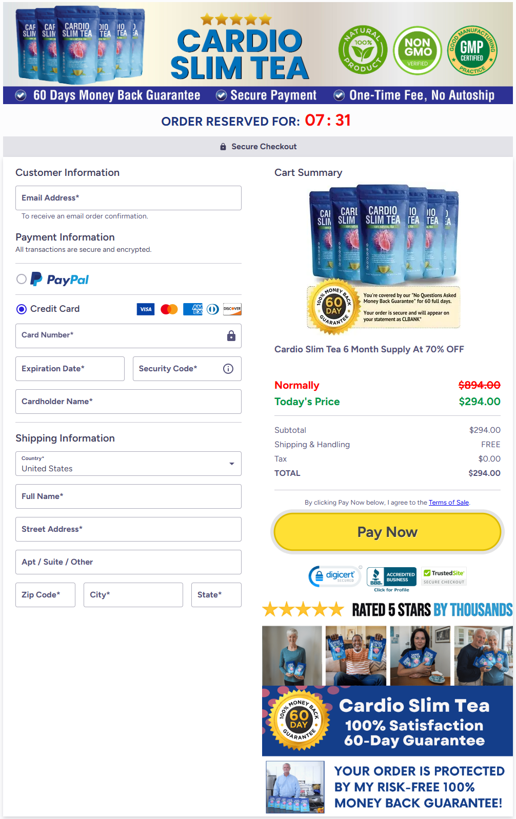 Cardio Slim Tea - Order